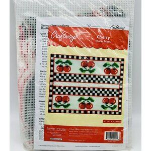 Craftways Herrschners Cherry‎ Place Mats Set of 2 Plastic Canvas 271363 Checks